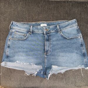 Forever 21 Blue Distressed Jean Shorts
